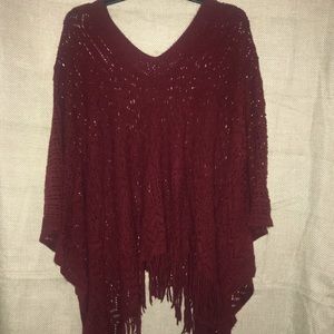 Maroon Poncho